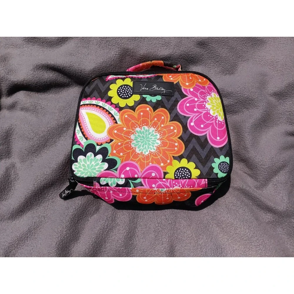 Vera Bradley Square Lunch Box Bag Ziggy Zinnia Retired Pattern School Work